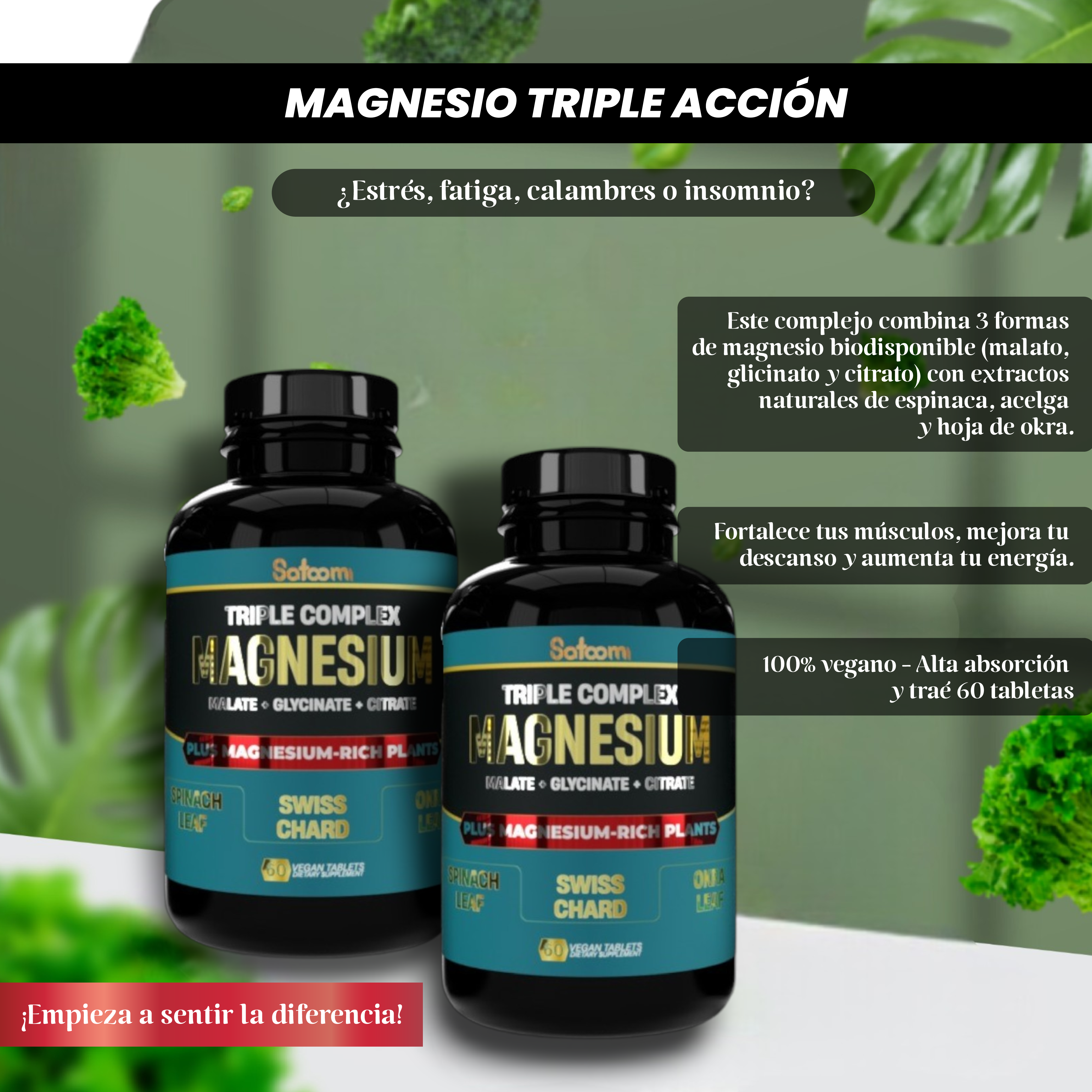 Miniatura 5 de Citrato De Magnesio con Proteina Vegan